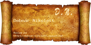 Debnár Nikolett névjegykártya