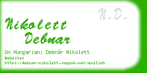 nikolett debnar business card